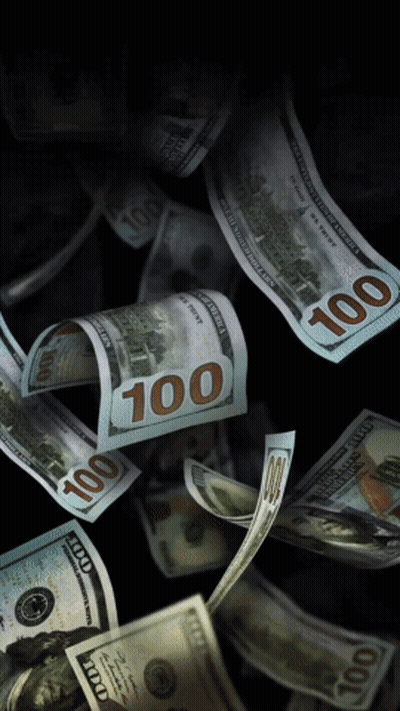 Hundred Dollar Bills Falling GIF