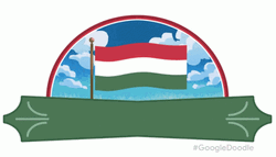 Hungary National Day Cartoon Flag