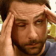 Hungover Charlie Day I Have Headache
