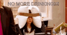 Hungover In Office No Drinking Pillow Head Girl GIF