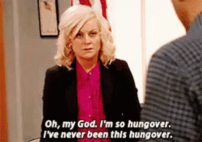 Hungover Woman Saying Oh My God GIF