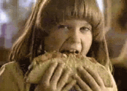 Hungry Girl Eating Tacos Loop