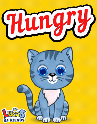 Hungry Lucas And Friends Advertisement With Blue Cat GIF
