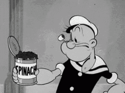 Hungry Popeye Eating Spinach GIF