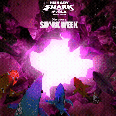 Hungry Shark World Discovery Shark Week Poster Sharks In Cave GIF