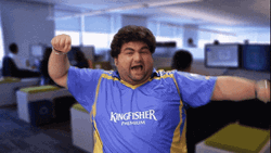 Hurray Fat Guy Yes GIF