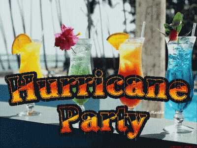 Hurricane Party Poster With Drinks GIF