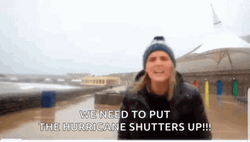 Hurricane Reporter Hit By Fish  GIF