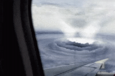 Hurricane View From Airplane Window GIF