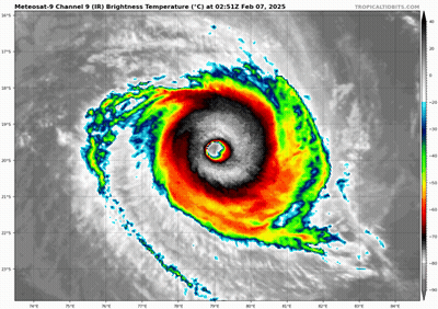 Hurricane With Meteosat-9 Channel 9 IR Brightness Temperature GIF