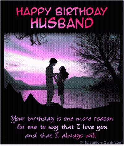 Husband Birthday Card Man And Woman Silhouette GIF