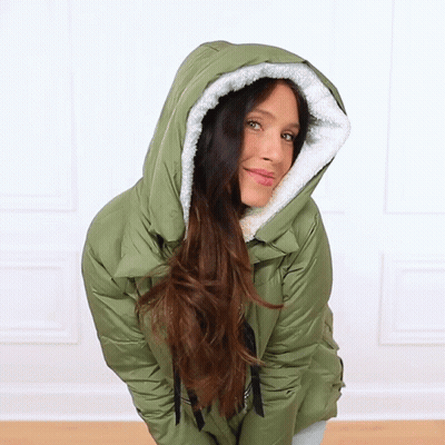 Husky Dog Wearing Scarf And Jacket In Snow GIF