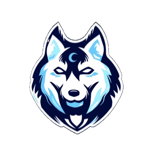 Husky Sticker With Crescent Moon Sticker