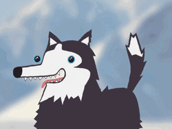 Husky Waving Hello Cheerfully GIF