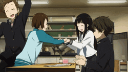 Hyouka Club Members Happy Celebration GIF