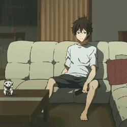 Hyouka Hotaro Oreki Watching TV GIF