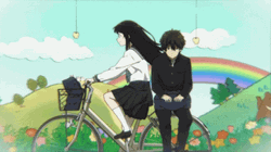 Hyouka Oreki Chitanda Romantic Bike GIF