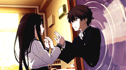 Hyouka Oreki Chitanda World Barrier GIF
