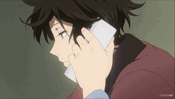 Hyouka Oreki Surprised Phone Call GIF