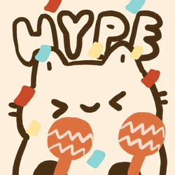 Hype Cat Confetti Music GIF