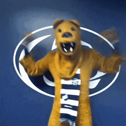 Hype Nittany Lion Hand Gestures GIF