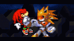 Hyper Sonic Knuckles Attacking GIF