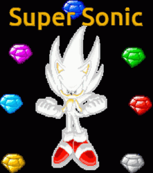 Hyper Sonic Surrounded By The Emeralds GIF