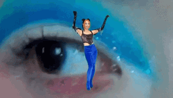 Hyper Woman Parody With Eye Background GIF