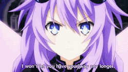 Hyperdimensional Neptunia Purple Hair Girl Anime GIF
