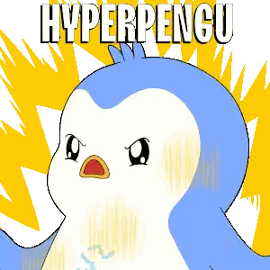 Hyperpengu Penguin Cartoon Sticker