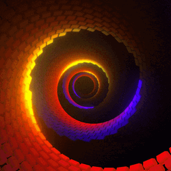 Hypno Glowing Red Green Blue Spiral GIF
