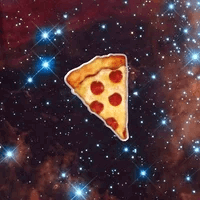 Hypnosis Pepperoni Pizza Swivel Galaxy Stars  GIF