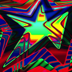 Hypnotic Optical Illusion Rainbow Glossy Star GIF