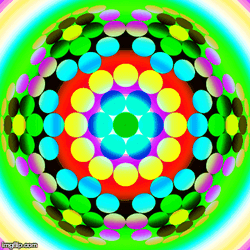 Hypnotic Optical Illusion Rotating Rainbow Circles GIF