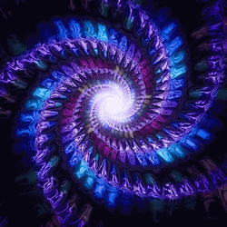 Hypnotic Spiral Blue Fossil Bones  GIF