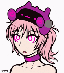 Hypnotic Spiral Purple Girl Eyes GIF