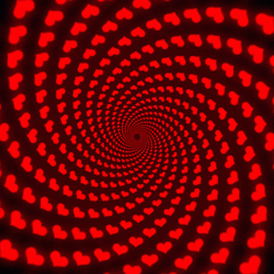 Hypnotic Spiral Red Hearts GIF