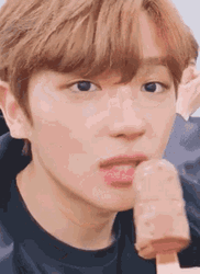  Hyunjae Chocolate Ice Cream Sucking GIF