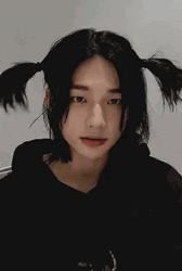 Hyunjin Pig Tails Face Palm GIF