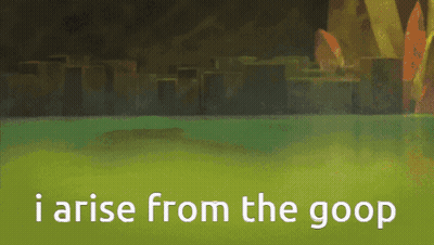 I Arise From The Goop White On Green GIF
