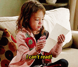 I Cant Read Modern Family Lily Pritchett GIF