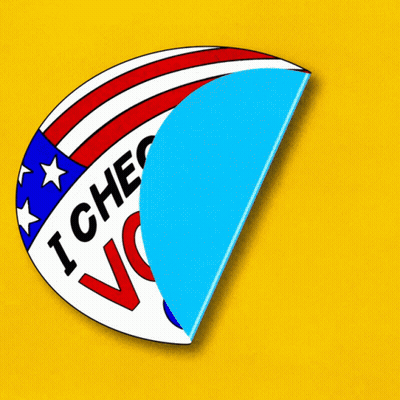 I Checkered Vote Sticker GIF