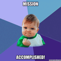I Did It Mission Accomplished Chubby Baby Meme GIF