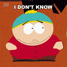 I Don't Know Shrug South Park Eric Cartman GIF