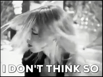 I Don't Think So Hair Flip GIF