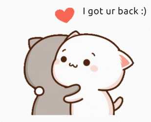 I Got Your Back Animated Cat Stickers Hugging GIF