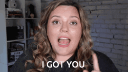 I Gotchu Blond Lady Gesture Assurance GIF