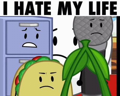 I Hate My Life Poster With Taco And Microphone GIF