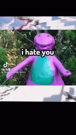 I Hate You Barney GIF