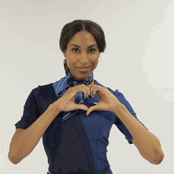 I Heart You Alaska Airlines Flight Attendant Gesture GIF
